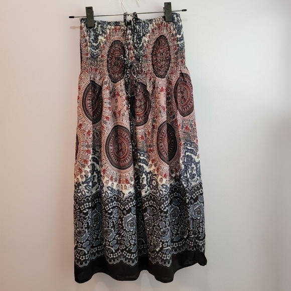 Boho Print Tube Top Dress Size S - Picture 2 of 4